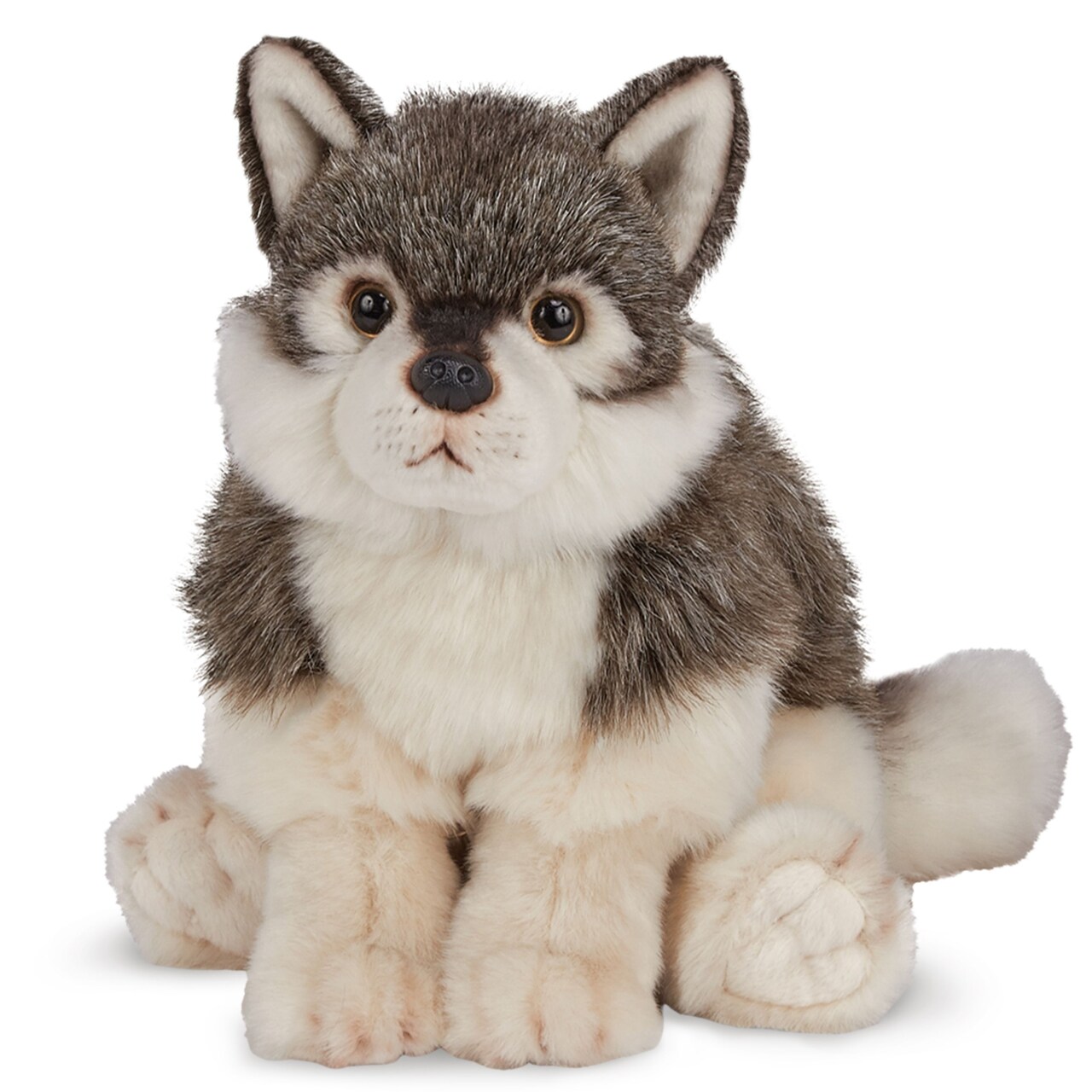 Bearington Nanook Wolf Stuffed Animal - 13" Soft, Cuddly, and Realistic Wolf Plush Toy with Floppy Body - Adorable Lifelike Wolves Stuffie Gift for Kids, Wildlife Enthusiasts, and Plush Collectors